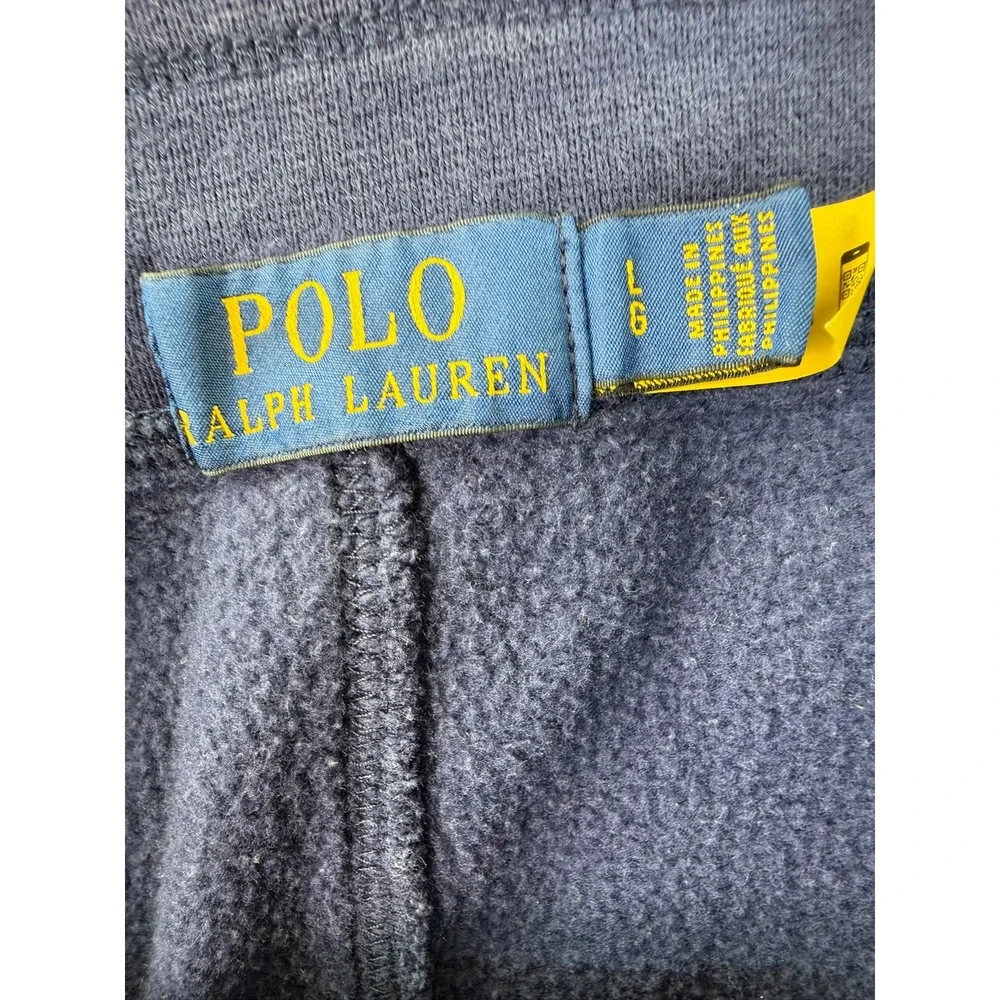 Polo Ralph Lauren Mens 33x29 Blue Fleece Sweatpants Joggers Large Pony Logo READ